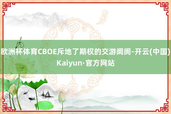 欧洲杯体育CBOE斥地了期权的交游阛阓-开云(中国)Kaiyun·官方网站