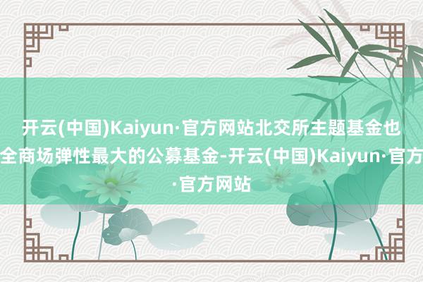 开云(中国)Kaiyun·官方网站　　北交所主题基金也成为全商场弹性最大的公募基金-开云(中国)Kaiyun·官方网站