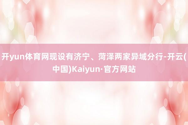 开yun体育网现设有济宁、菏泽两家异域分行-开云(中国)Kaiyun·官方网站