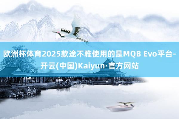 欧洲杯体育2025款途不雅使用的是MQB Evo平台-开云(中国)Kaiyun·官方网站