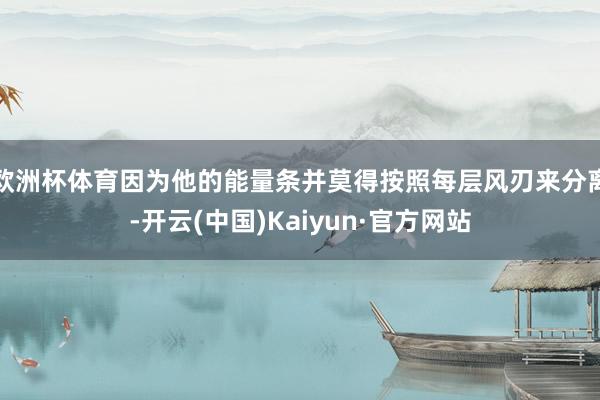 欧洲杯体育因为他的能量条并莫得按照每层风刃来分离-开云(中国)Kaiyun·官方网站