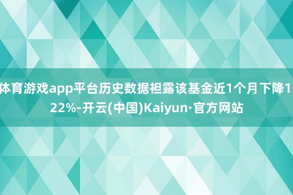 体育游戏app平台历史数据袒露该基金近1个月下降1.22%-开云(中国)Kaiyun·官方网站