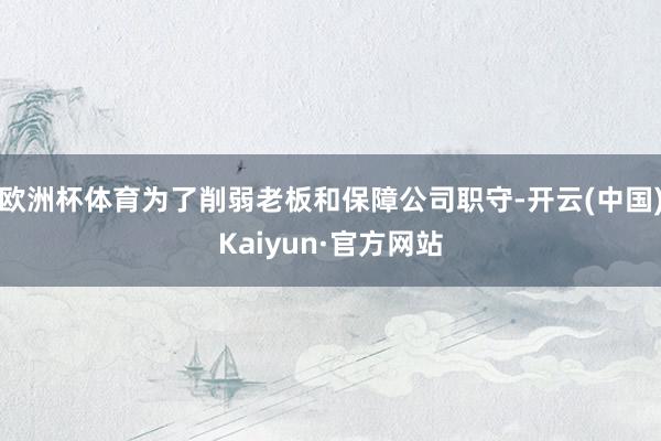 欧洲杯体育为了削弱老板和保障公司职守-开云(中国)Kaiyun·官方网站